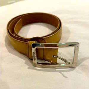Moshino belt tan patent leather